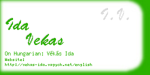 ida vekas business card